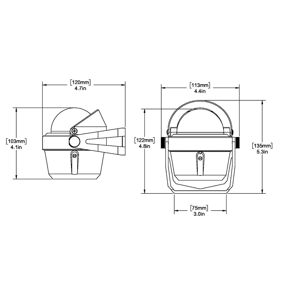 Ritchie B51W Explorer Compass  Bracket Mount  White B51W
